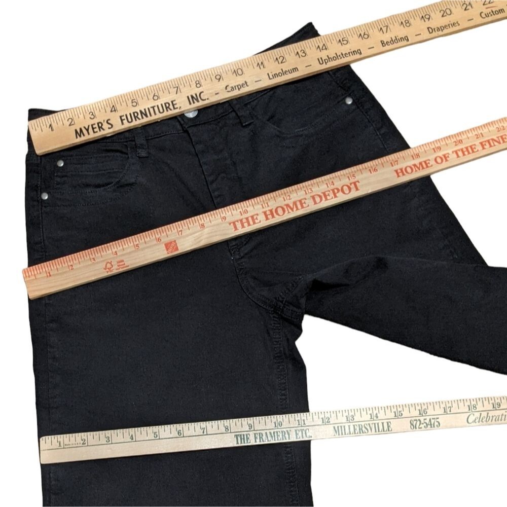 Maeve Anthropologie High waisted Wide-Leg Flare Pants black zip FLAW 28 - Picture 3 of 12